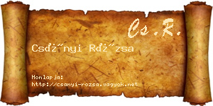 Csányi Rózsa névjegykártya