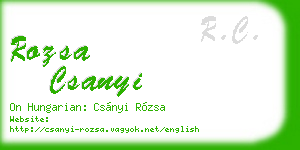 rozsa csanyi business card