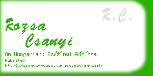 rozsa csanyi business card